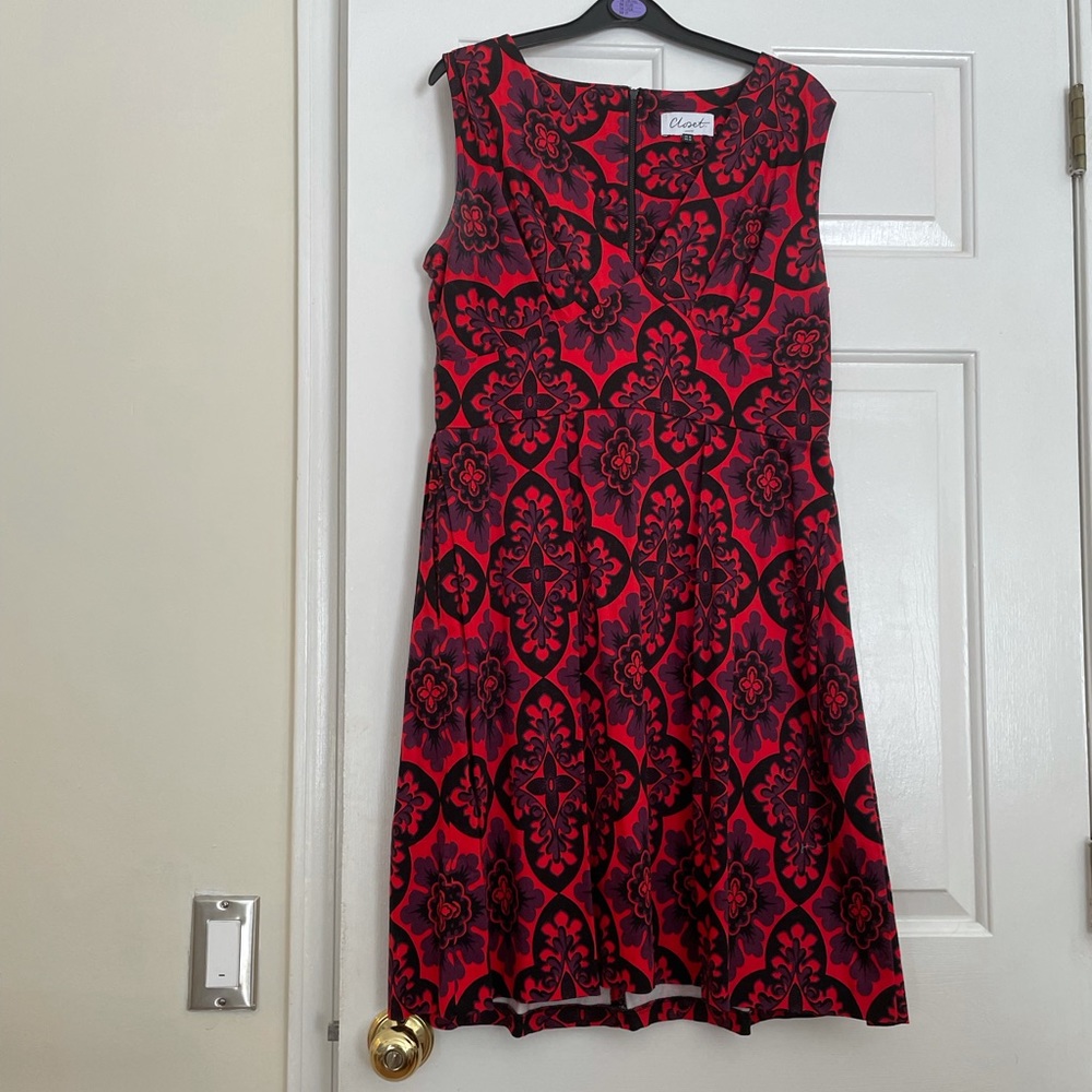 Fit and Flare dress. Plunge Neckline